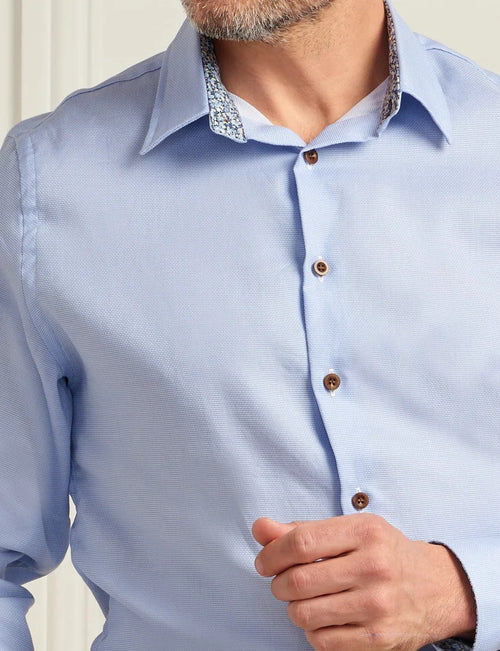 Men's Blue Shirt With Contrast
