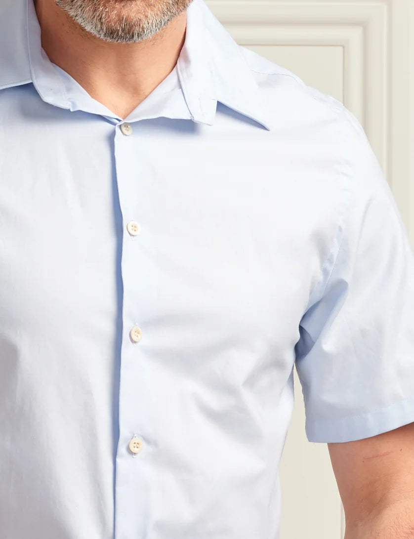 Men's Blue Short Sleeve Shirt