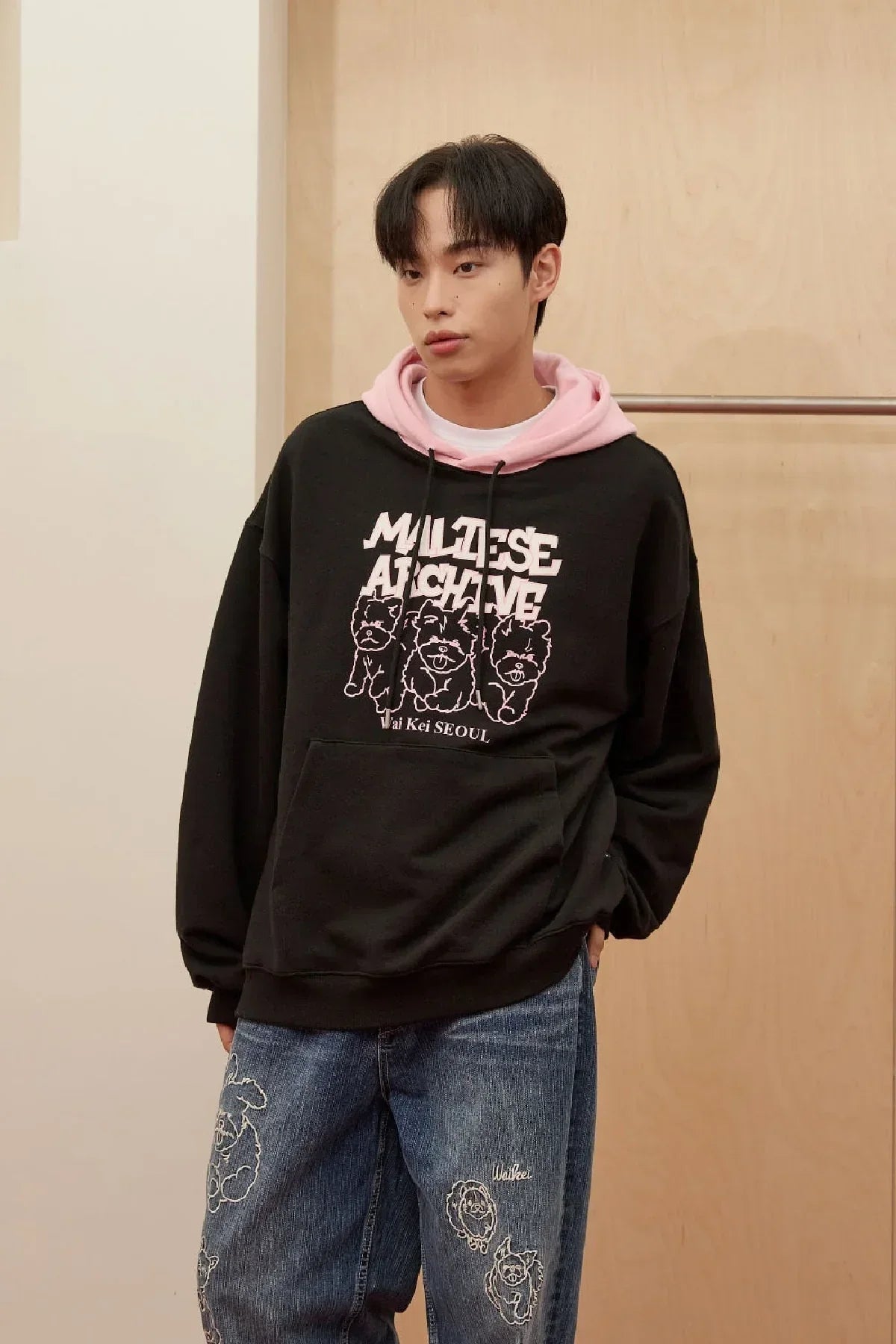 The "Maltese Archive" Two-Tone Oversized Hoodie