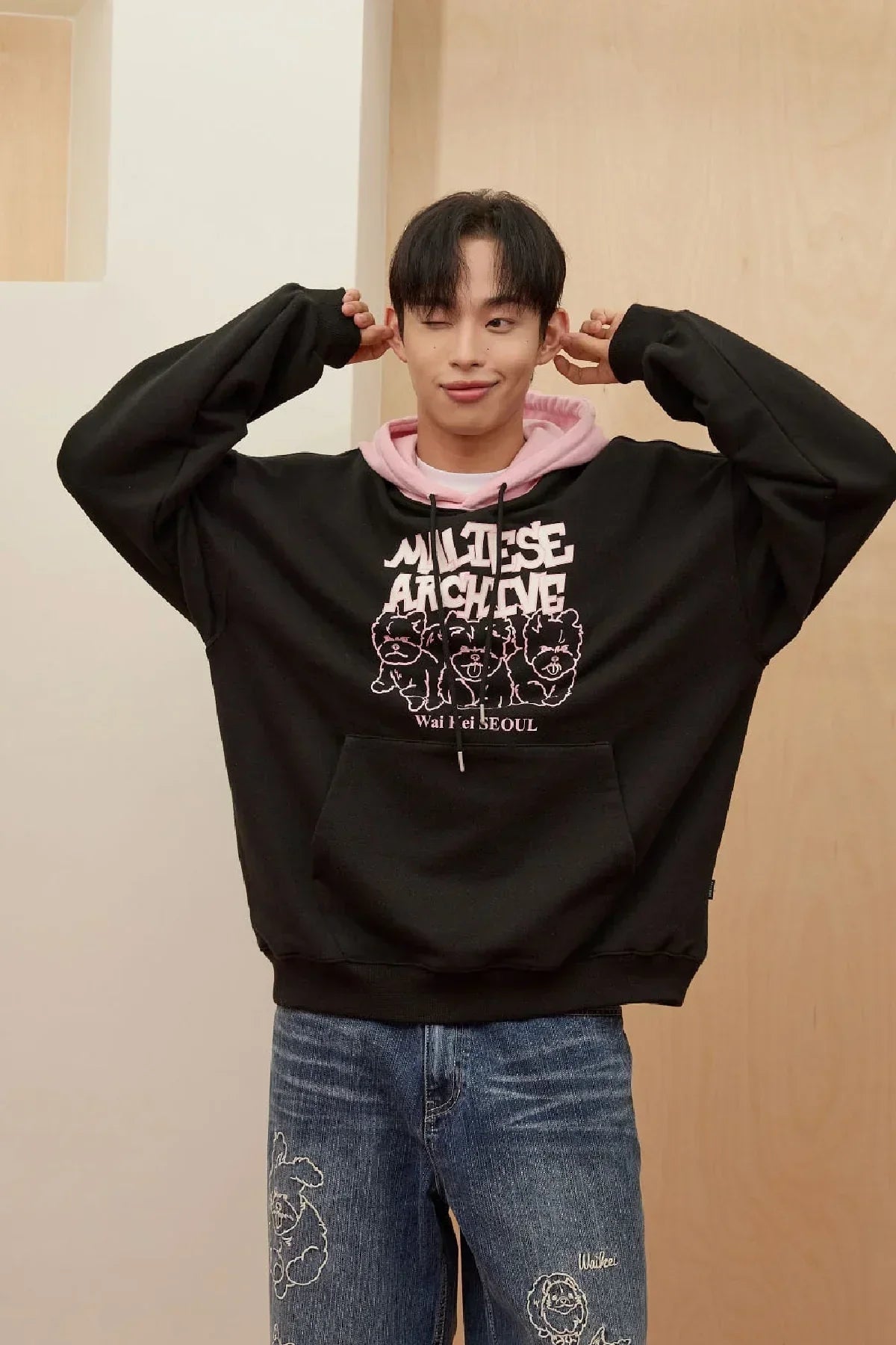 The "Maltese Archive" Two-Tone Oversized Hoodie